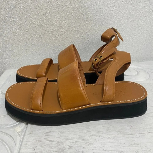 J Crew Mallorca Ankle Strap Brown Platform Heels Sandals Shoes 8 - Picture 6 of 11